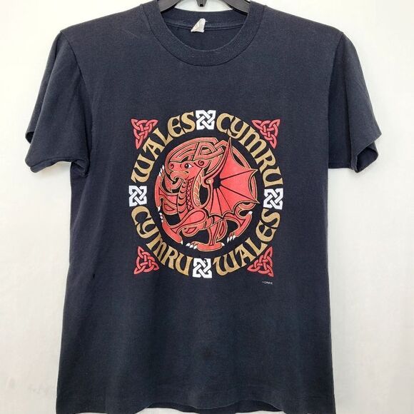Vintage 1992 Cymru Wales Dragon T Shirt - Picture 1 of 7